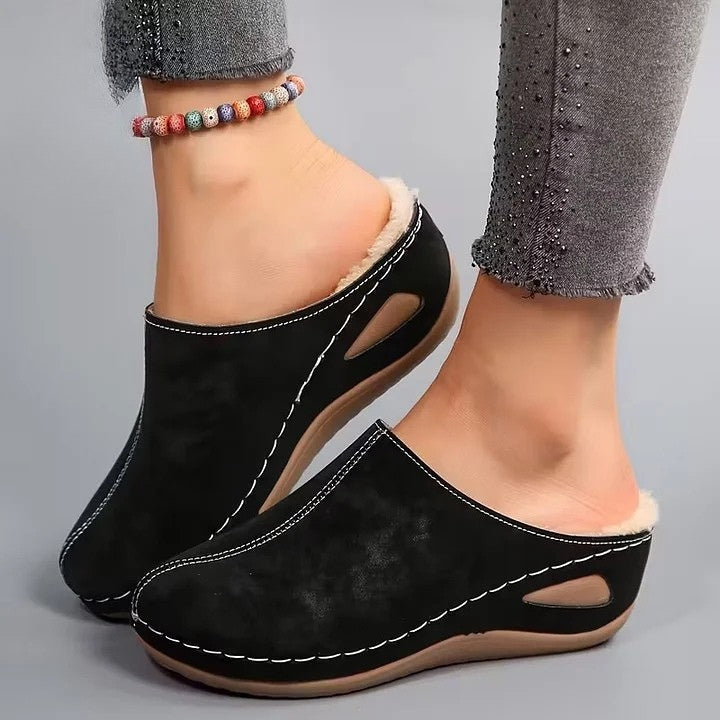 Martine – Gefütterte Slip-on-Schuhe aus Kunstfell