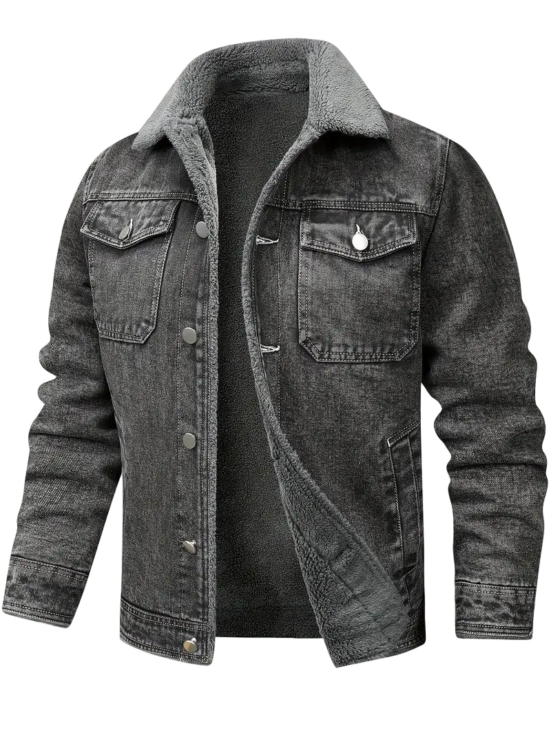 Geoffroy – Vintage-Denimjacke mit Fleecefutter