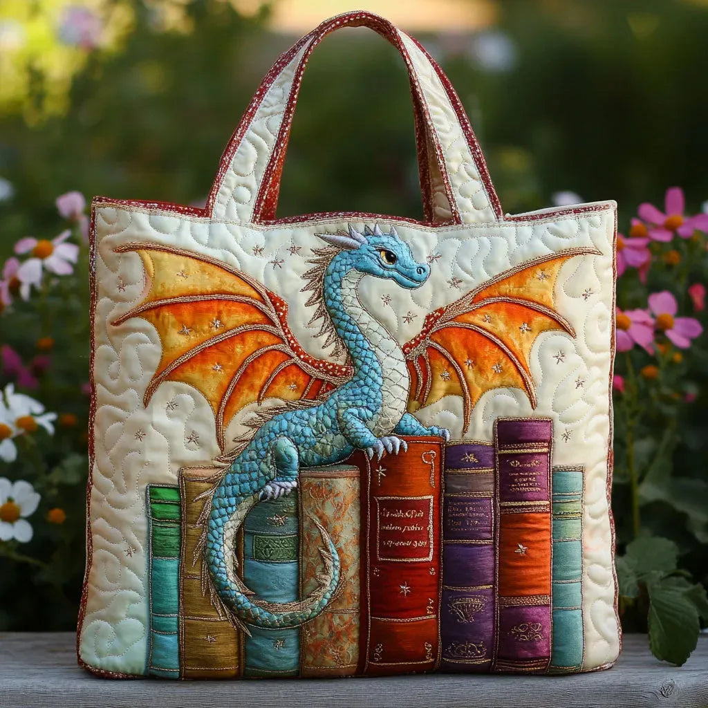 Gepolsterte Tasche - Smaragdgrüner Drache Hüter der Bücher