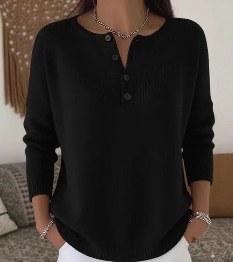 Teresa | Baumwoll-Stricktop mit Tunisischem Ausschnitt