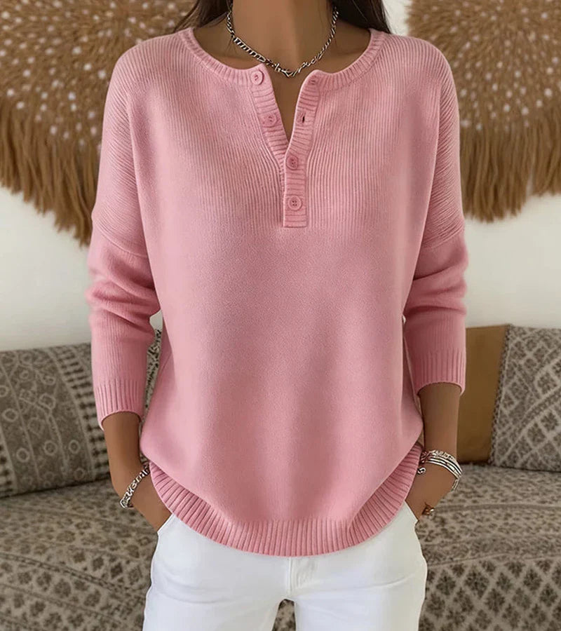 Teresa | Baumwoll-Stricktop mit Tunisischem Ausschnitt