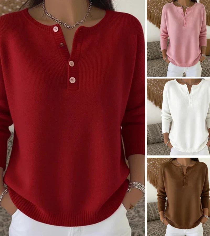 Teresa | Baumwoll-Stricktop mit Tunisischem Ausschnitt