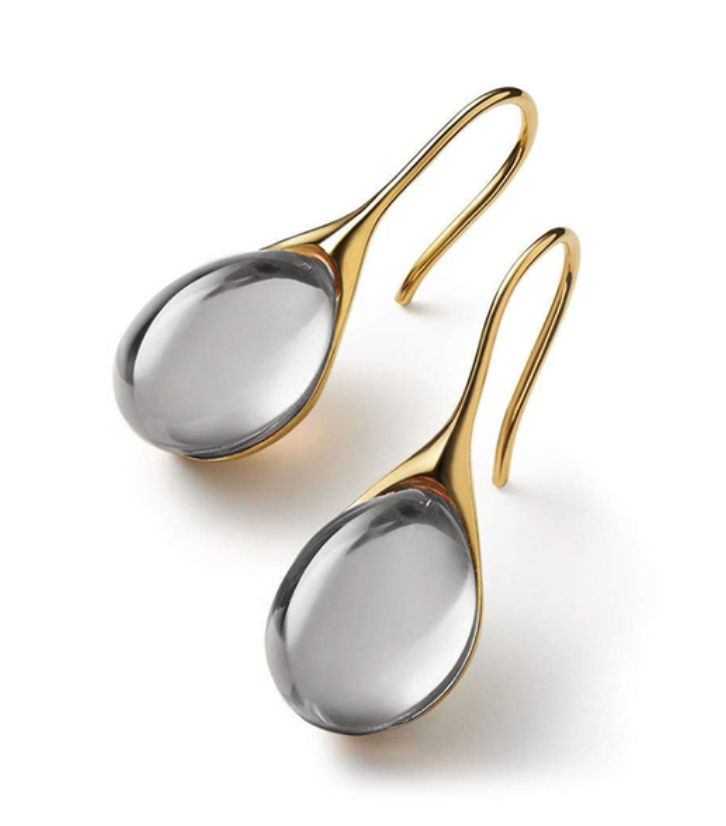 Tropfenohrringe aus Gold und Silber