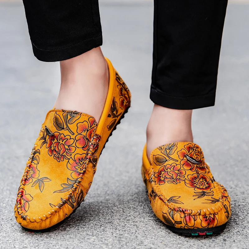 Floral Leather Loafers