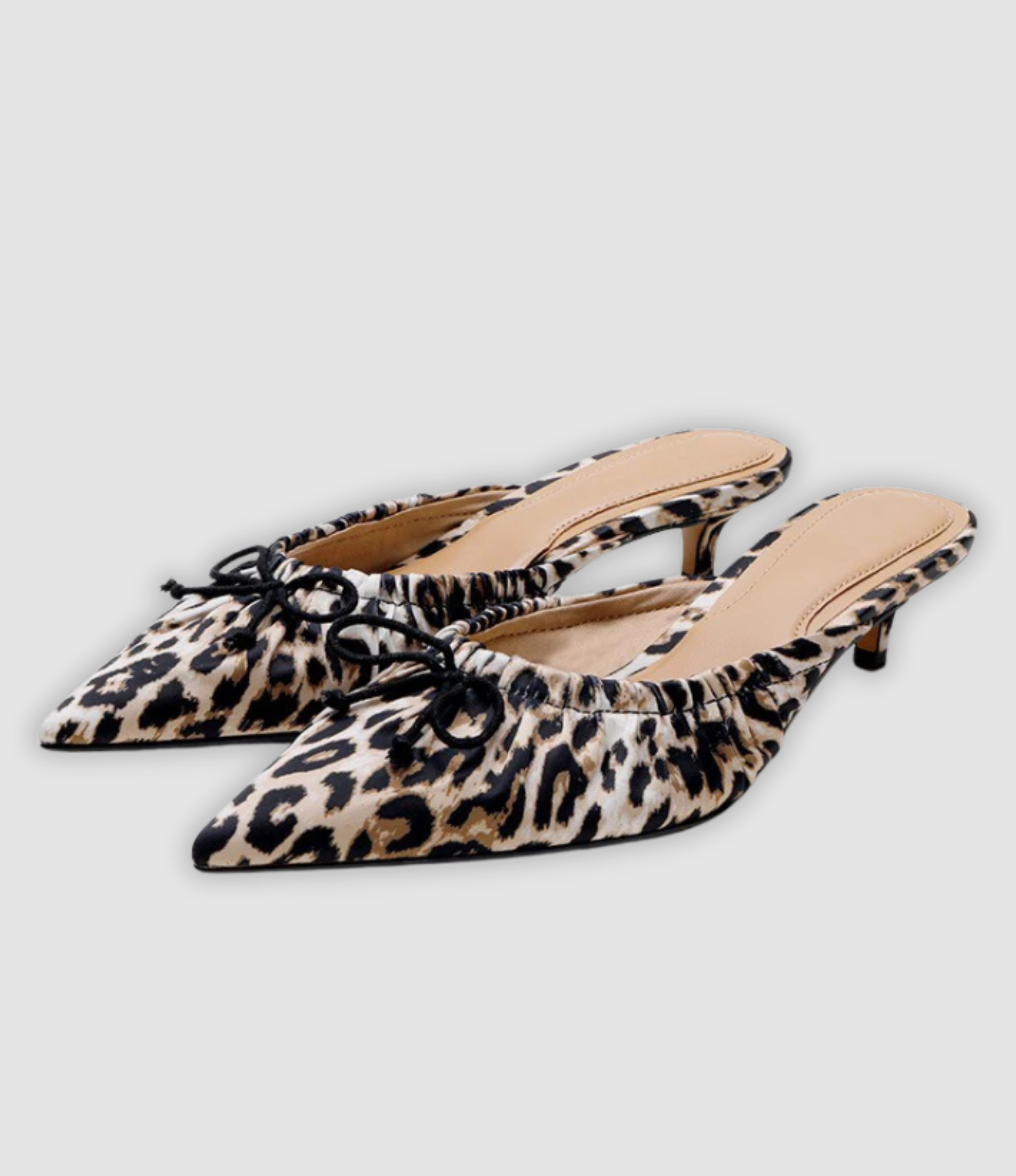 Cleo - Leoparden-Mules mit Schmetterlingsknoten