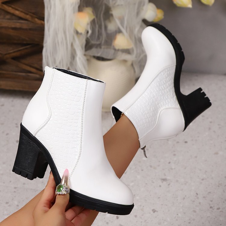 Elwira – Ankle Boots aus echtem Leder mit stabilem Blockabsatz