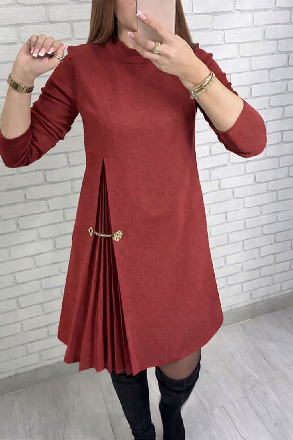 Isabelle – Elegants Kleid mit plissiertem Akzent