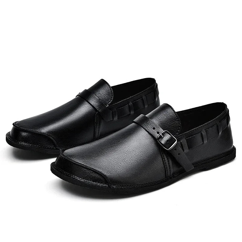 Buckled Leather Loafers