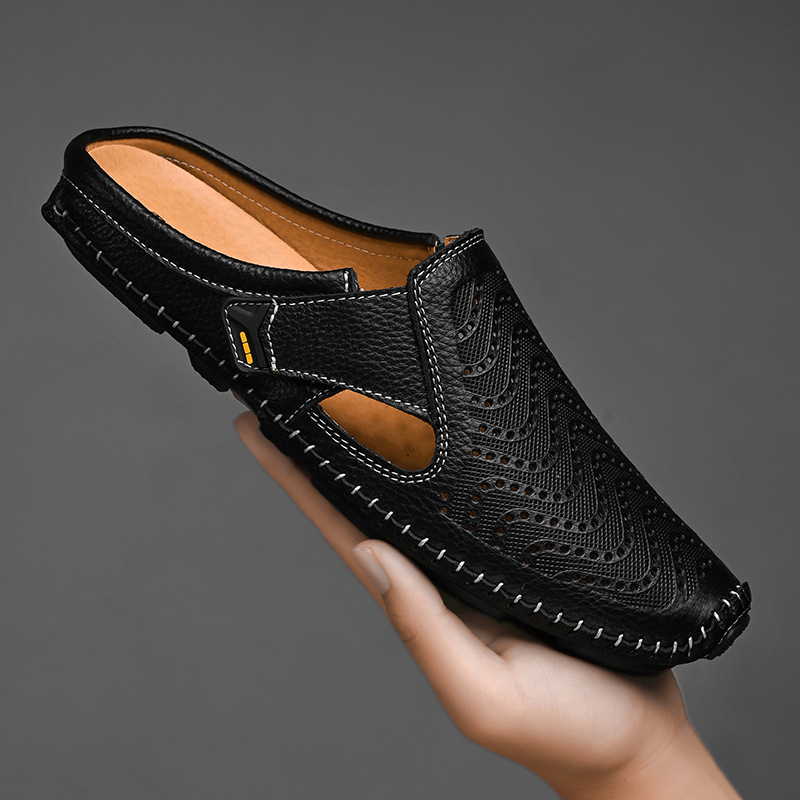 Atmungsaktive Sandalen aus italienischem Leder