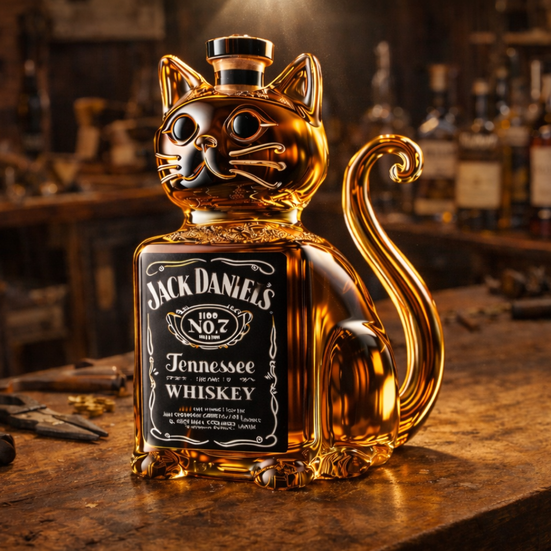 Flasche Whisky - Katze Edition