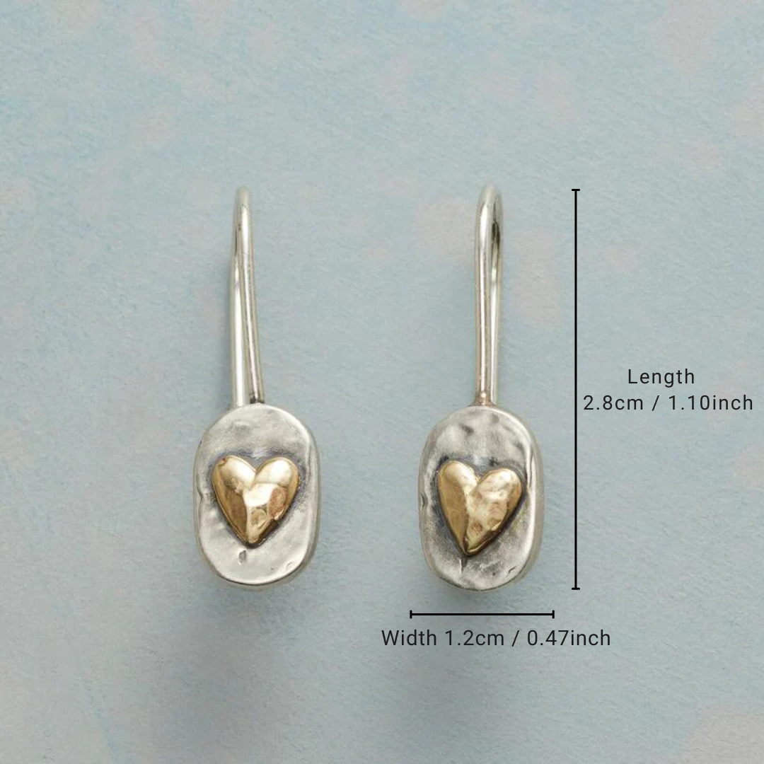 Vintage Silber und Gold Ohrringe in Herzform