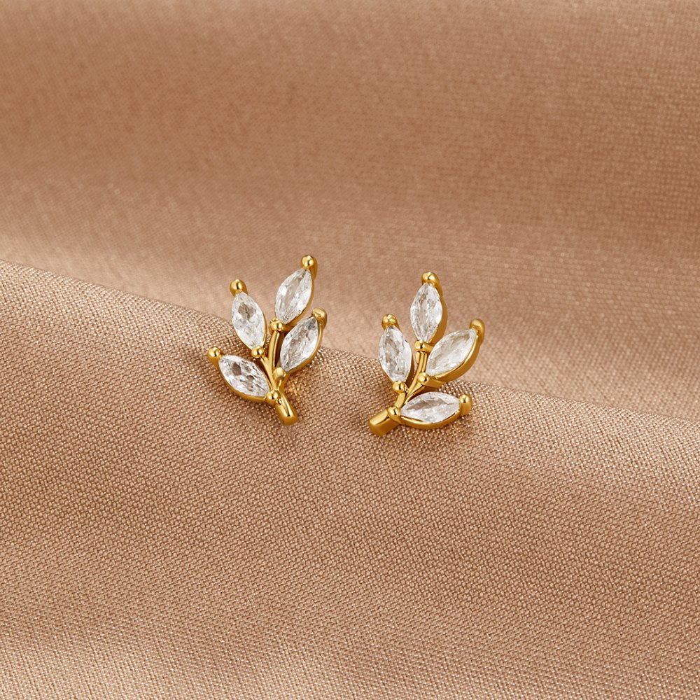 Crystal Chic Blatt-Ohrringe