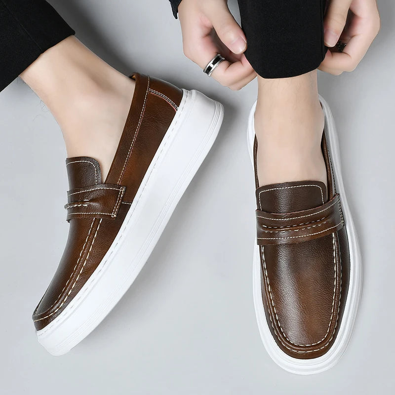 Slip-On Leather Boat Shoes