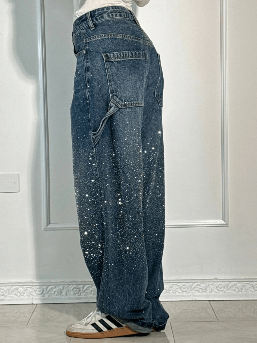Julia | Trendy Balloon-Carpenter-Jeans mit Glitzer
