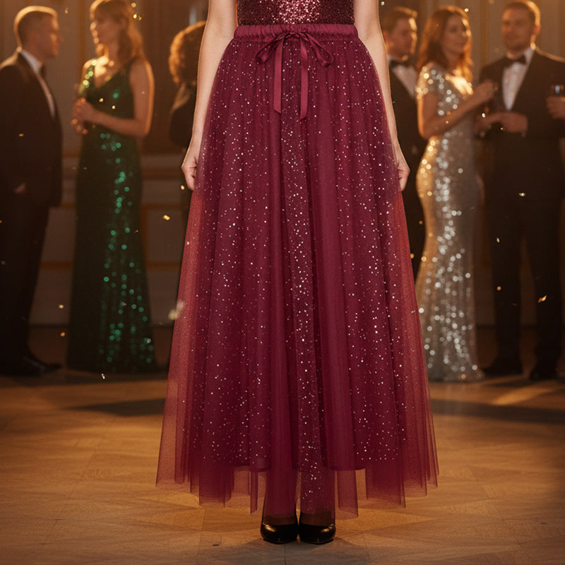 Elara™ – Glänzendes Top & Tüllrock Set