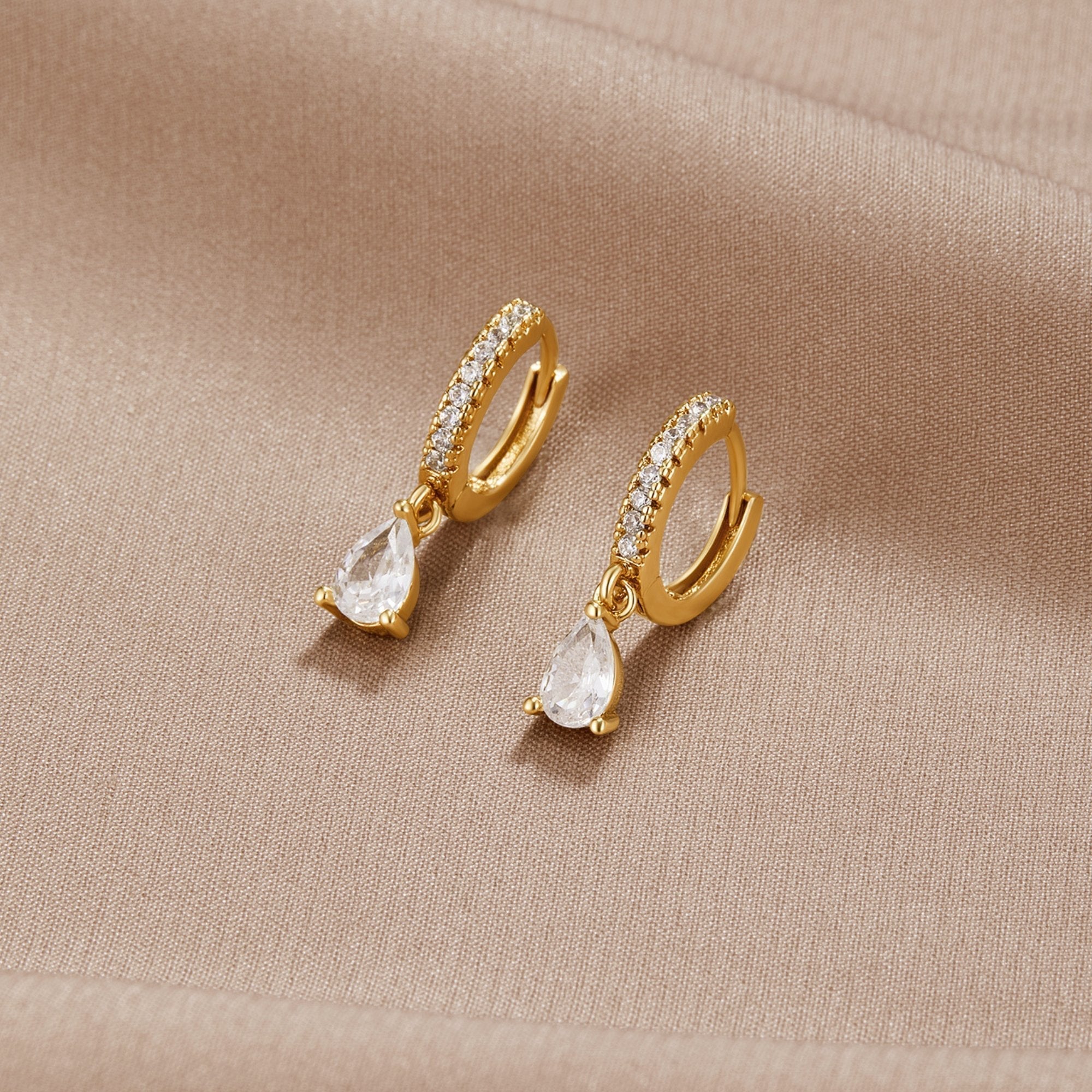 Premium Gold Kristall-Ohrringe