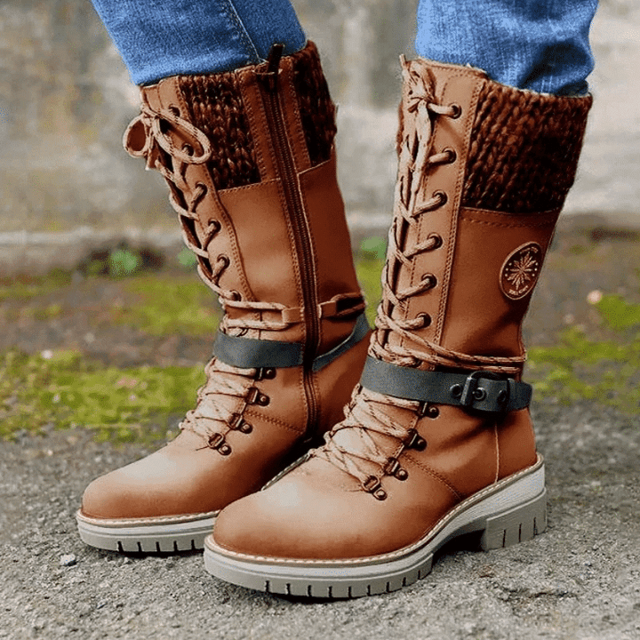 FrostLuxe™ – Wasserdichte Schnürstiefel in mittlerer Höhe