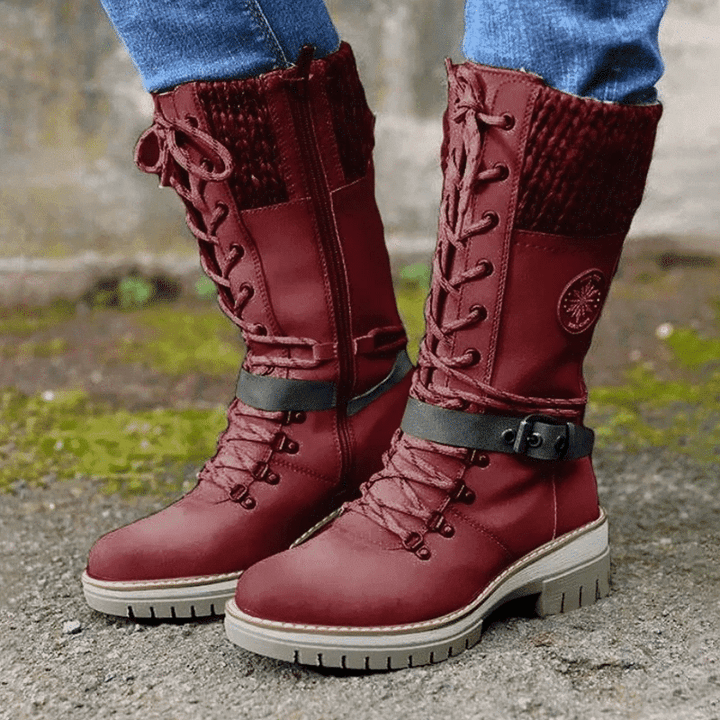 FrostLuxe™ – Wasserdichte Schnürstiefel in mittlerer Höhe