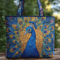Handgefertigte Tasche - Königlicher Pfau