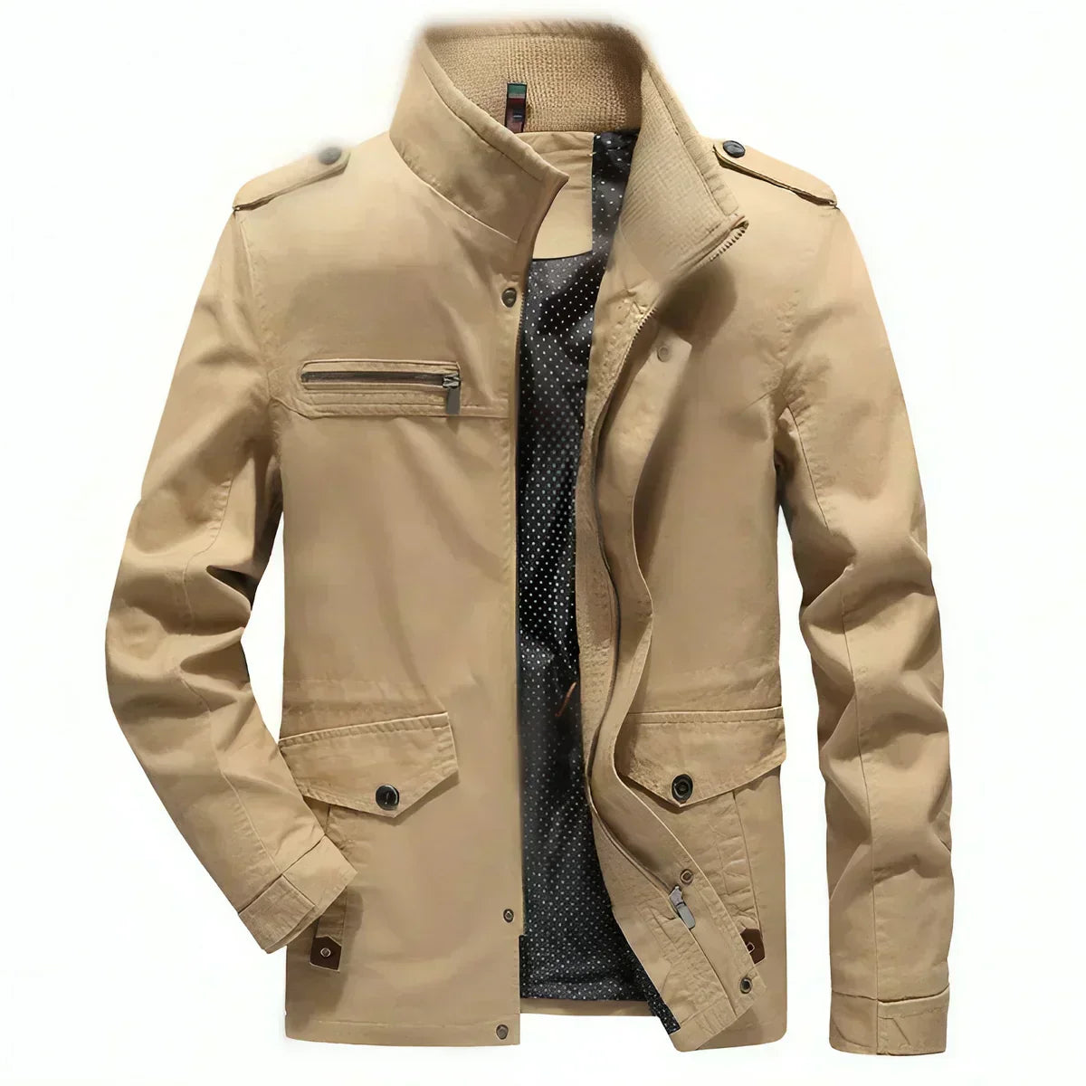 Ken - Herrenjacke mit Stehkragen im Militärstil