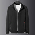 Mateo - winddichte schwarze Herren-Zwischenjacke mit Stehkragen