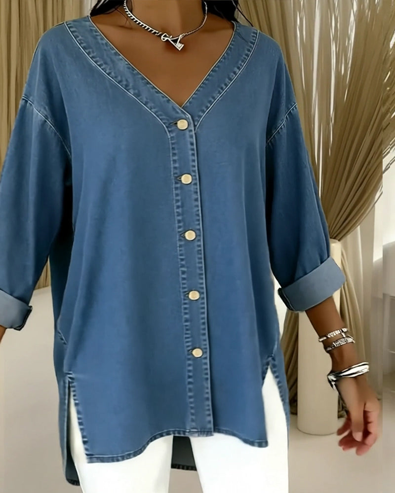 Elviane™ – Elegante Denimbluse
