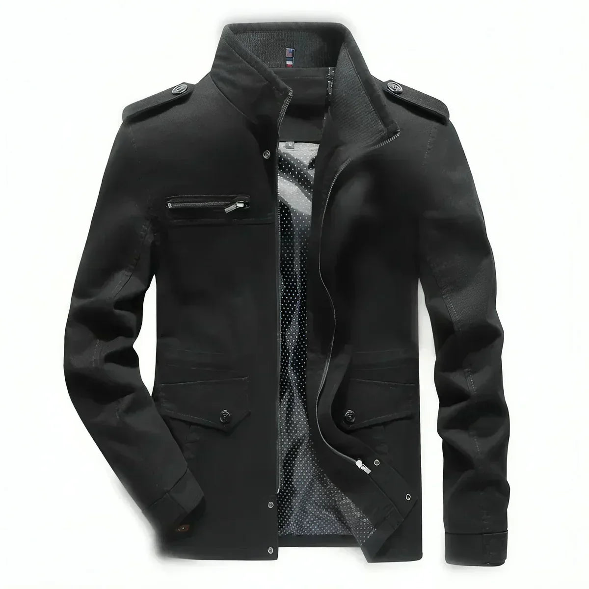 Ken - Herrenjacke mit Stehkragen im Militärstil