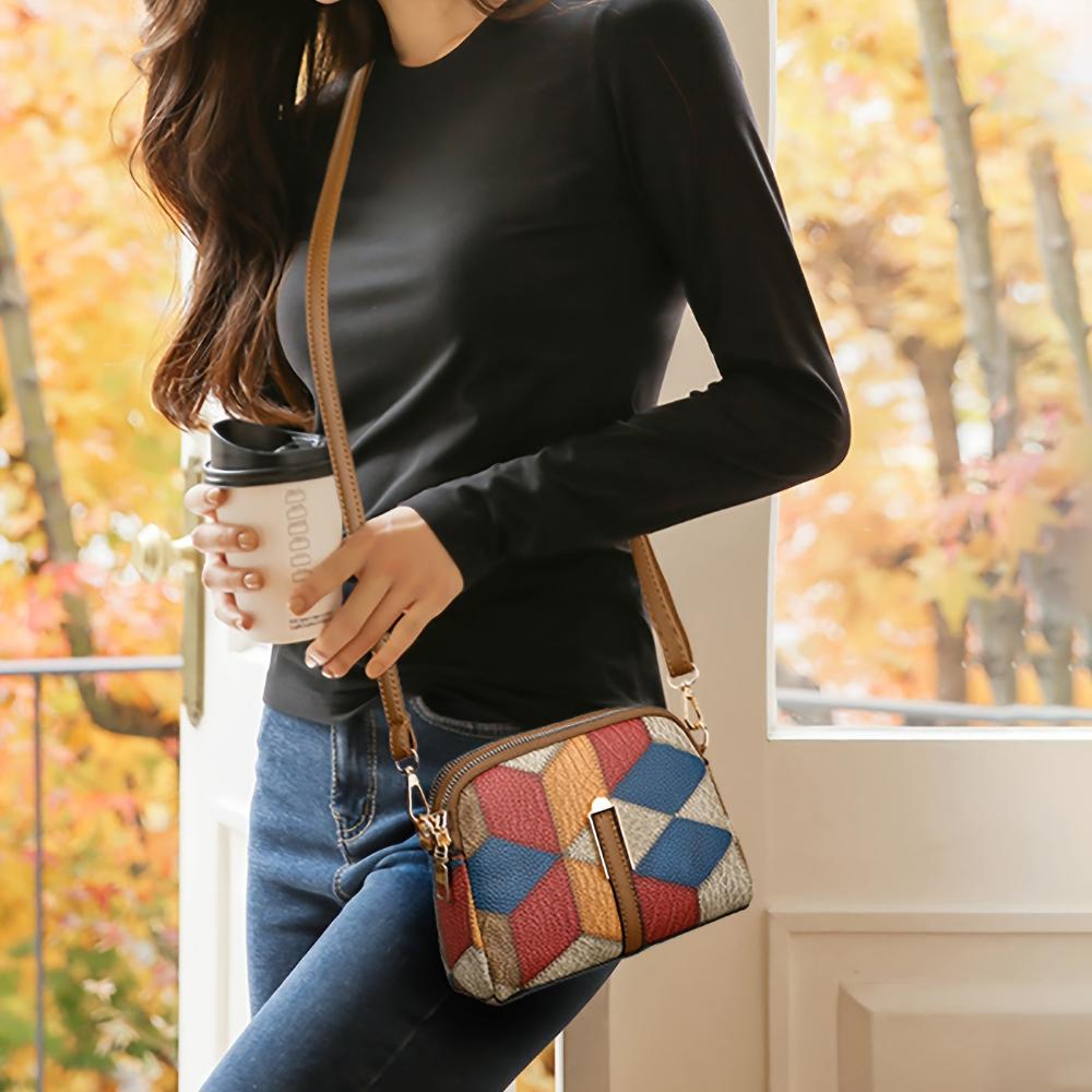 Luna | Mini-Umhängetasche im Patchwork-Design