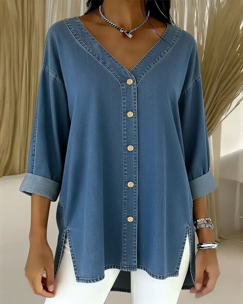 Elviane™ – Elegante Denimbluse