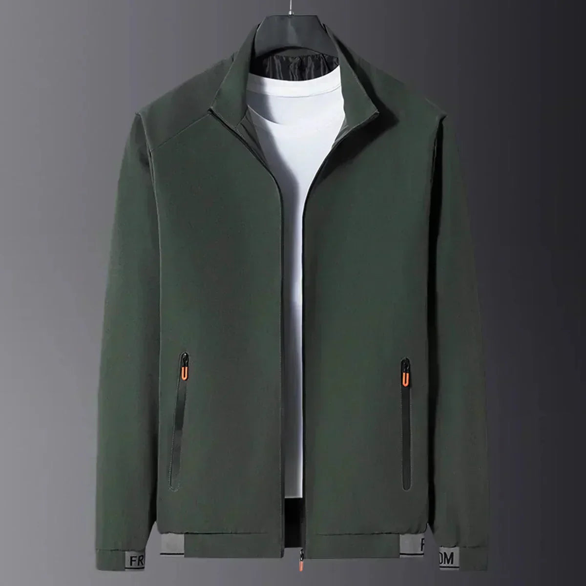 Mateo - winddichte schwarze Herren-Zwischenjacke mit Stehkragen