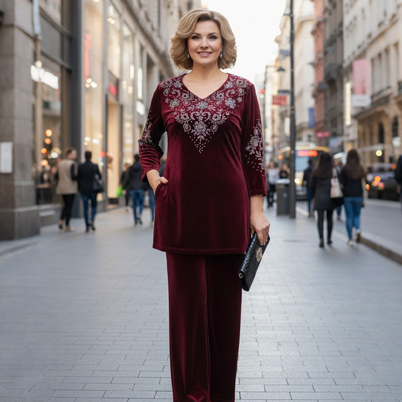 Elvire – Elegantes zweiteiliges Samt-Set