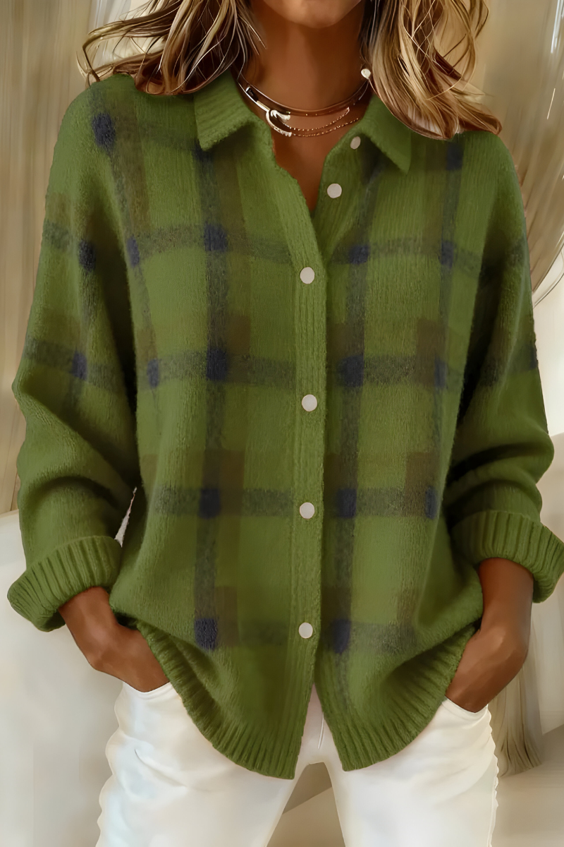 Tesa™ | Kariert Gestrickter Cardigan – Retro & Bequem