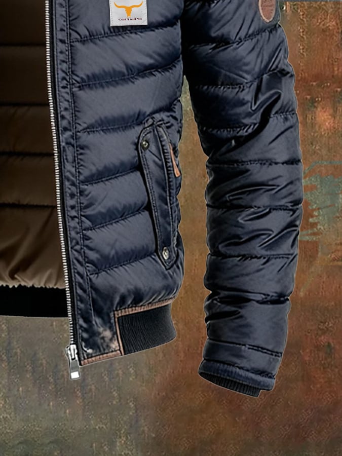 Roman – Gesteppte Lederjacke mit Reissverschluss