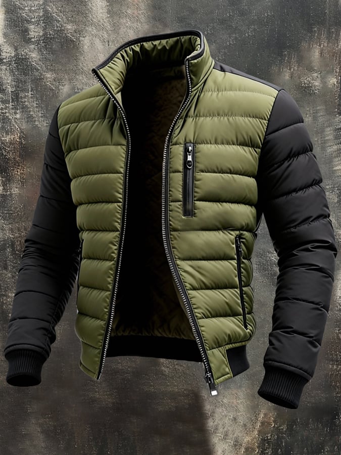 VISTERO™ | GESTEPPTE HERRENJACKE MIT REISSVERSCHLUSS – MODERNER SCHNITT