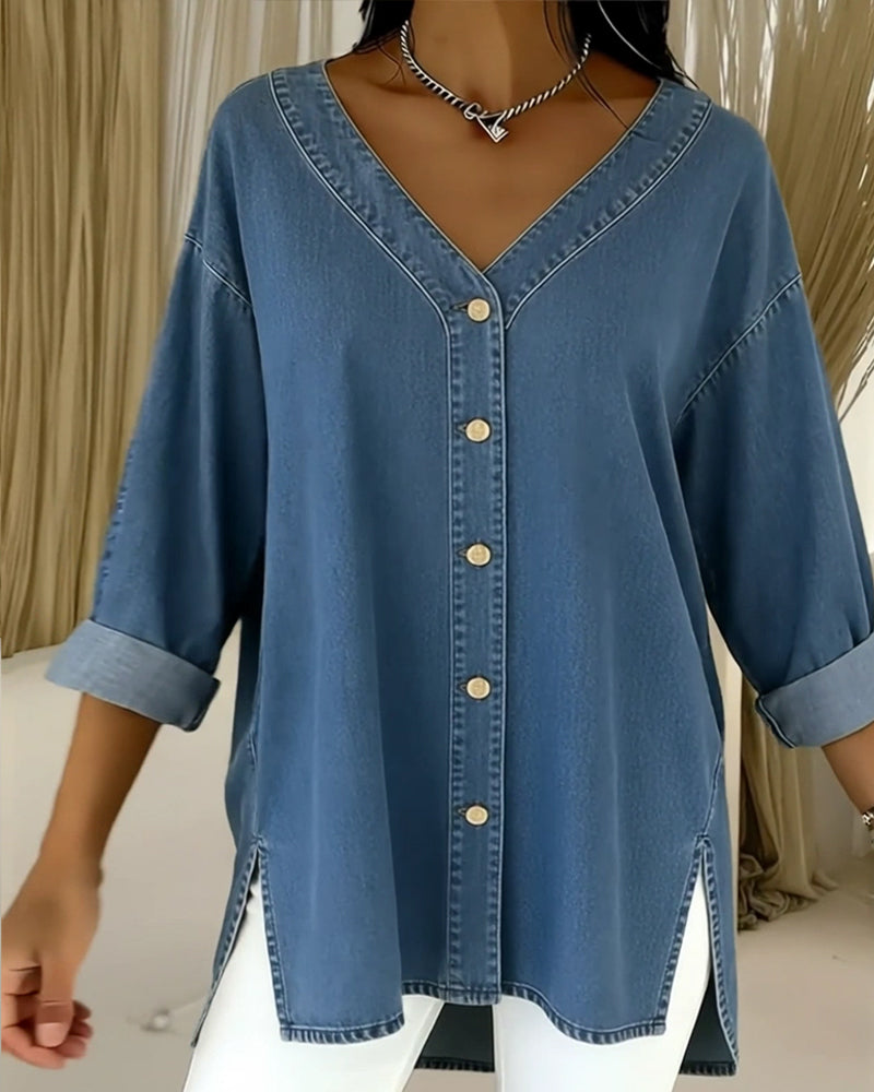 Elviane™ – Elegante Denimbluse