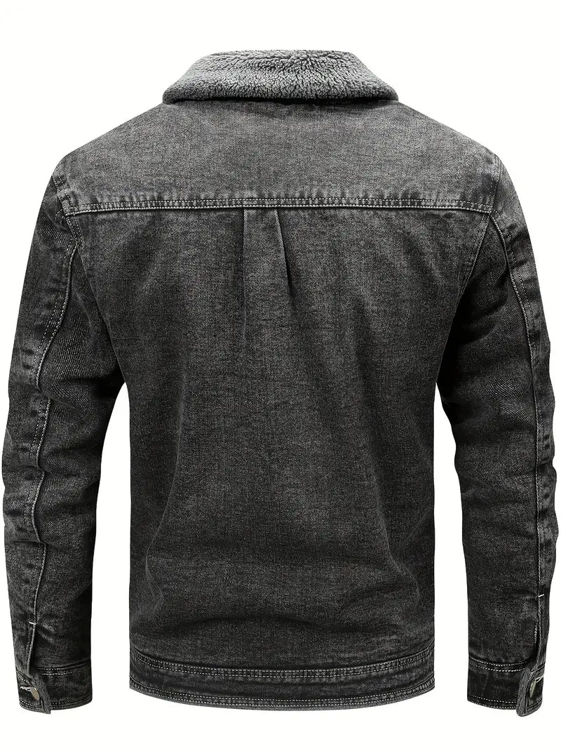 Geoffroy – Vintage-Denimjacke mit Fleecefutter
