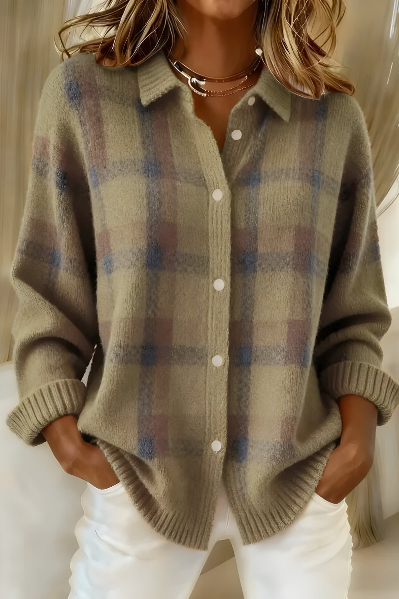 Tesa™ | Kariert Gestrickter Cardigan – Retro & Bequem