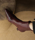 Fulvia | Minimalistische Lederstiefeletten mit mittelhohem Absatz