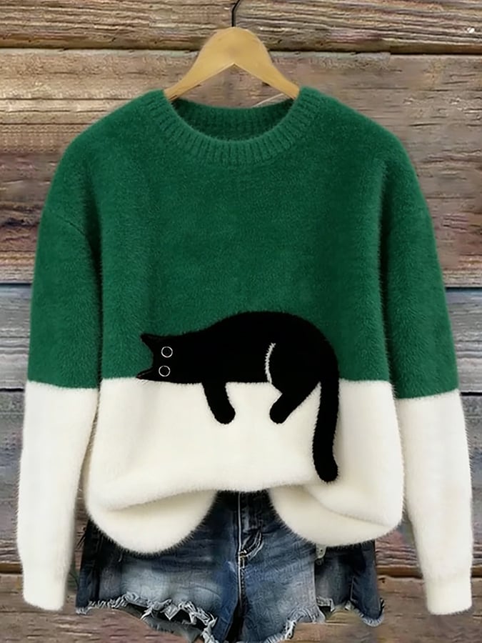 Luna | Damen-Sweatshirt mit Katzenprint