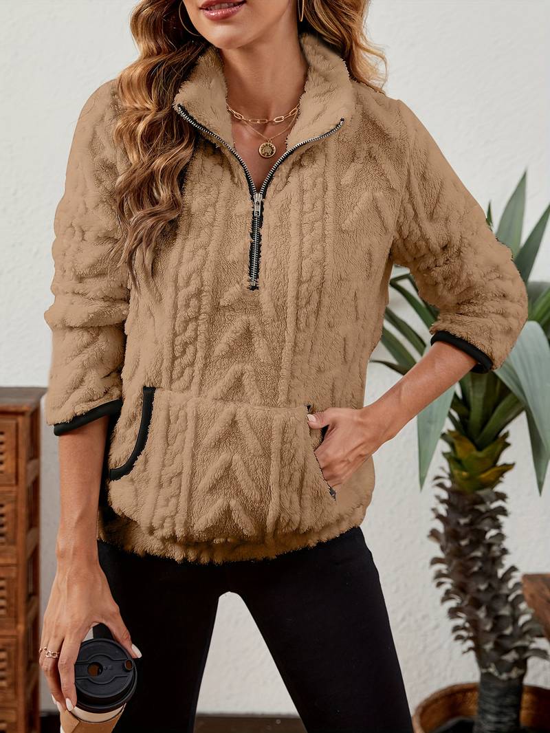 Naama – Stilvoller Half-Zip-Pullover mit Tasche