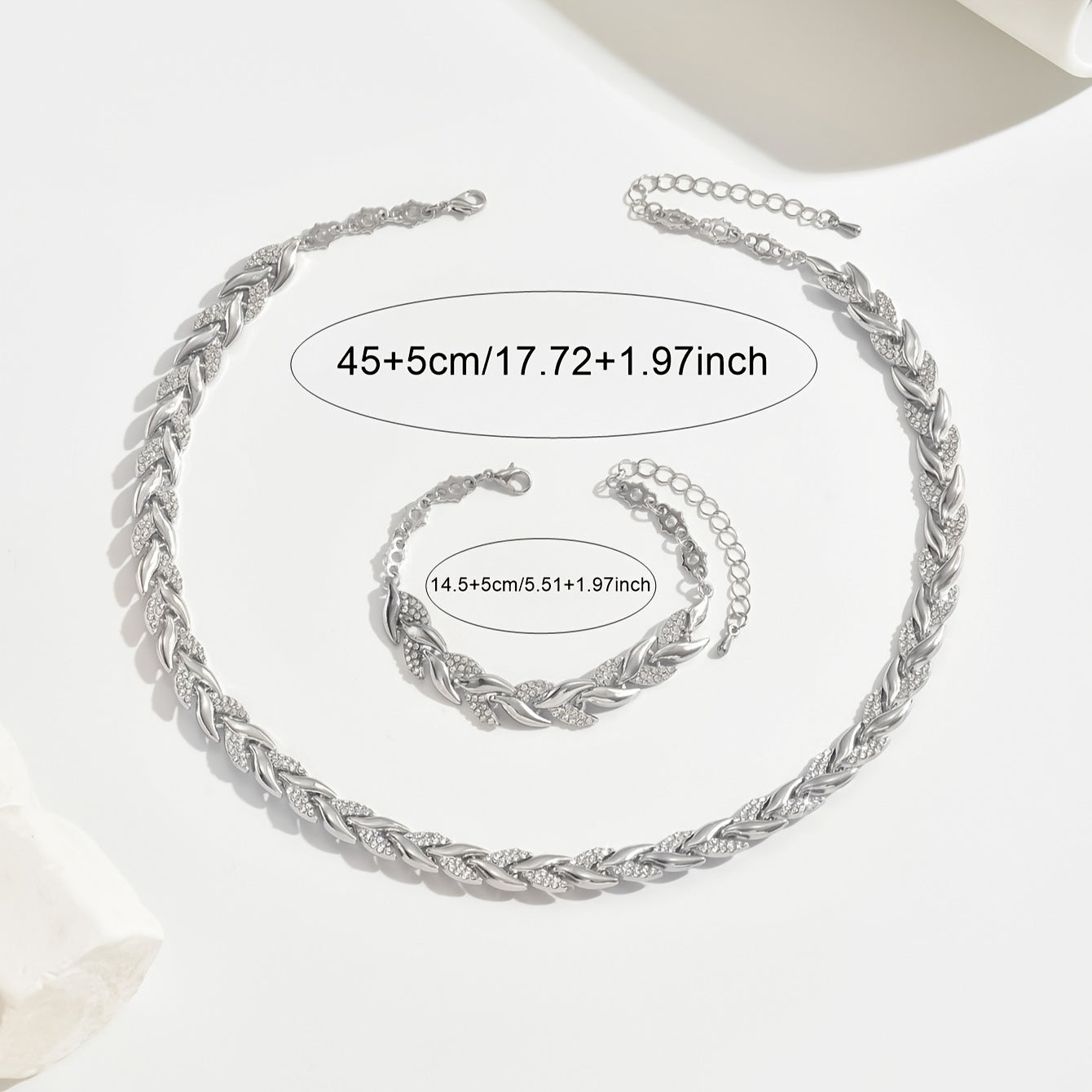 Vistero® | Handgmachts Fischschwanz Halskettli & Armband-Set