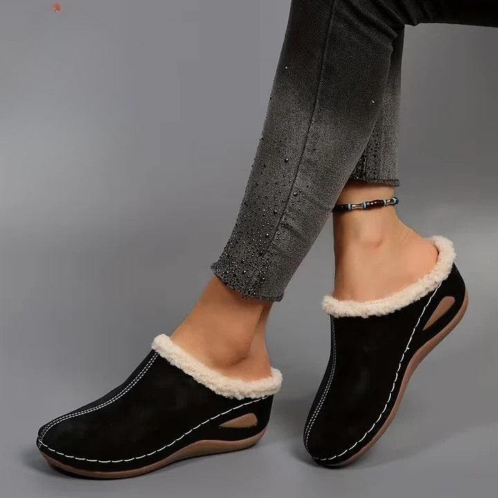 Martine – Gefütterte Slip-on-Schuhe aus Kunstfell