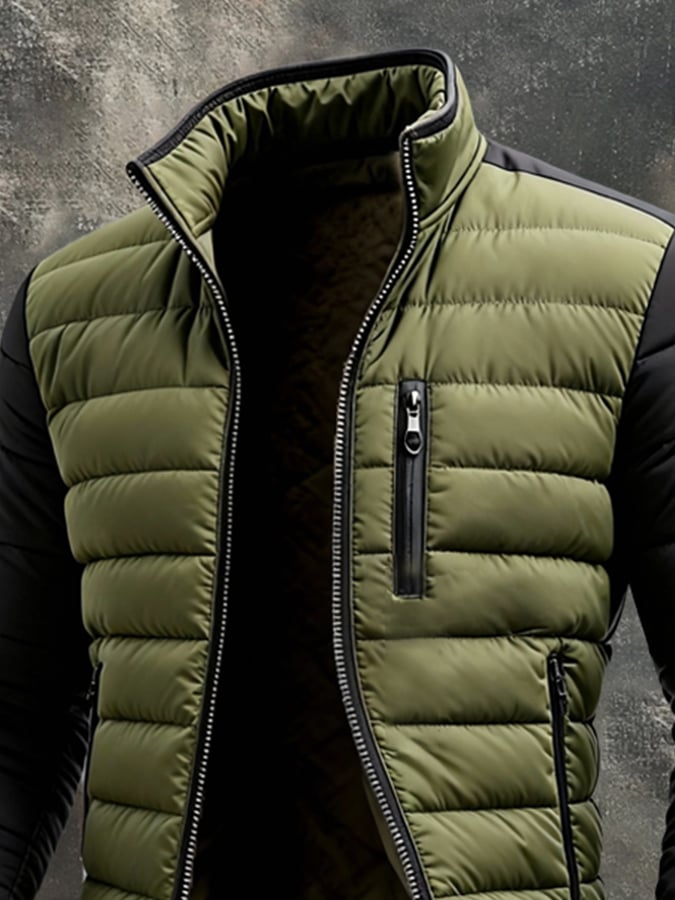 VISTERO™ | GESTEPPTE HERRENJACKE MIT REISSVERSCHLUSS – MODERNER SCHNITT