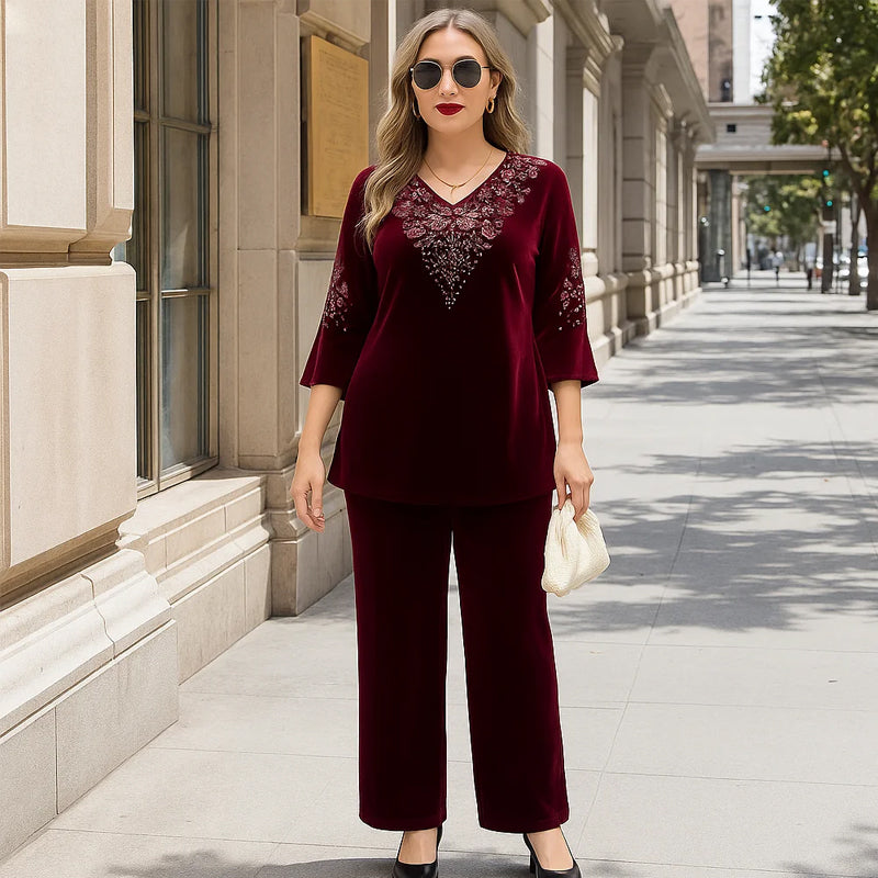 Elvire – Elegantes zweiteiliges Samt-Set