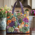 Handgefertigte Tasche - Sukkulentengarten