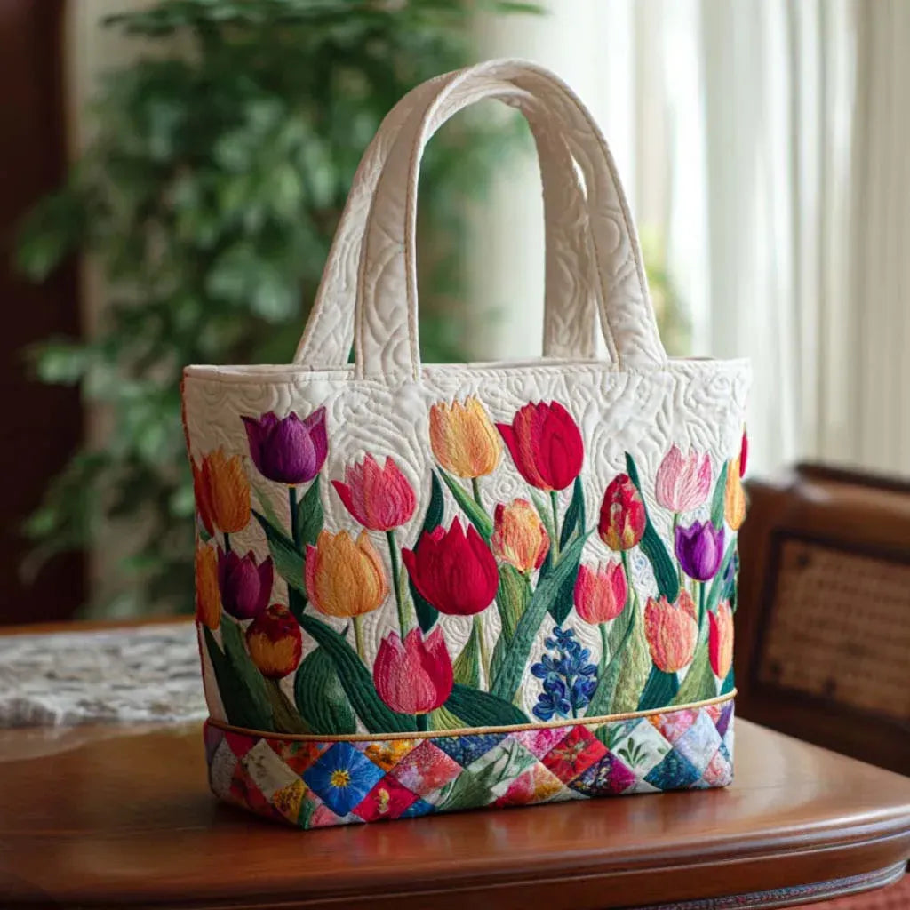 Gepolsterte Tasche - Tulpengarten
