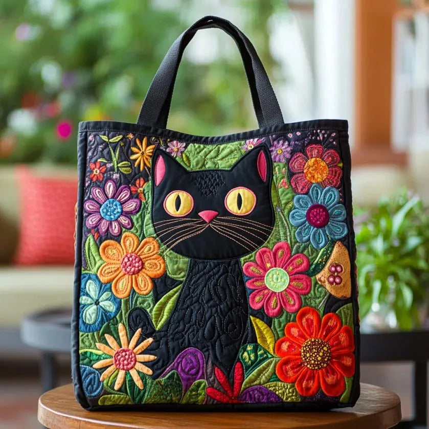 Gepolsterte Tasche - Katze Schwarz Verzaubert