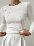 Cassie I Elegantes Langarm-Top