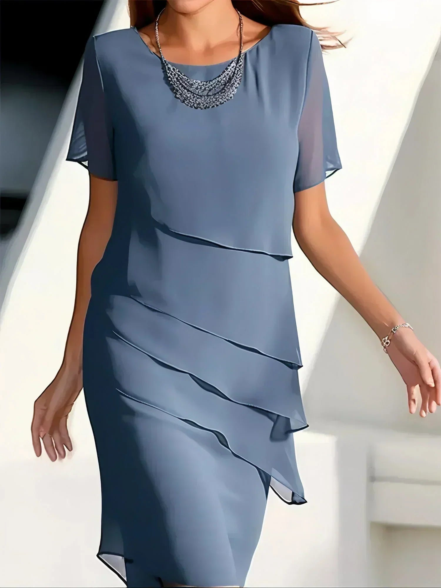 Monika - Midi-Kleid mit Kurzarm
