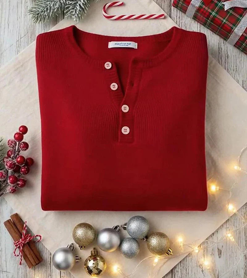 Teresa | Baumwoll-Stricktop mit Tunisischem Ausschnitt